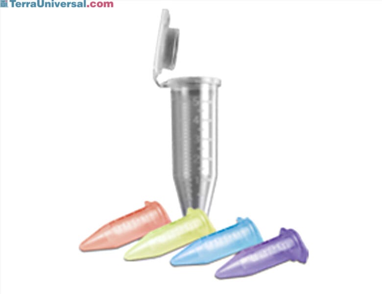 5mL Snap-Cap Polypropylene MacroTubes by MTC Bio available in a variety of colors for use with centrifuge rotors  |  5705-PP-05 displayed