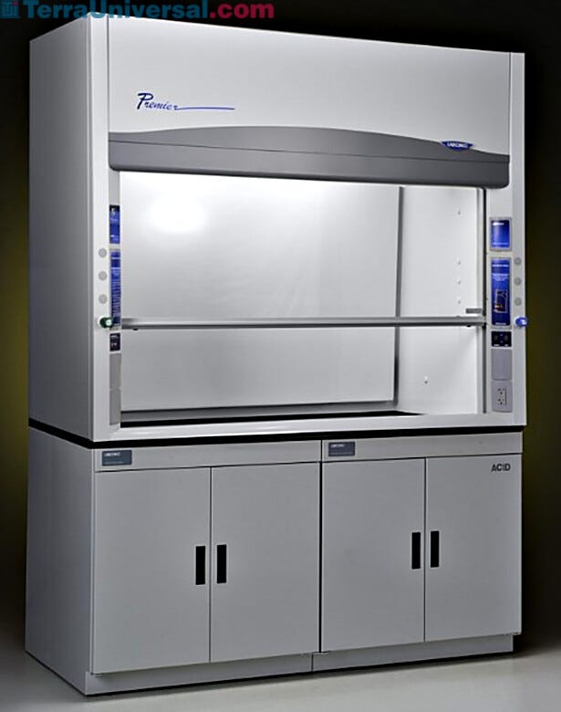 Shown: 6' Protector Premier Ductless Fume' Hood with optional service fixtures | 3649-33 displayed