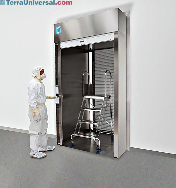 Saves valuable cleanroom floor space and features an electronic interlock.  |  6705-30C displayed