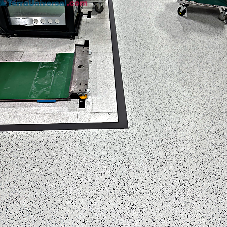 Creates seamless and smooth equipment transitions and shields tile edges wear in high-traffic zones