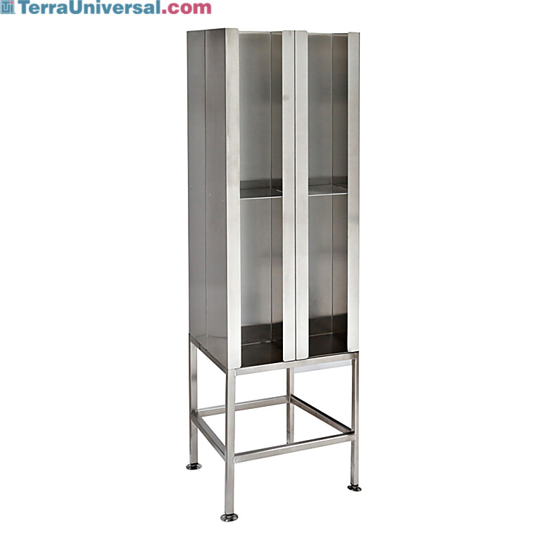 304 stainless steel cubbies with slotted footplates, double-sided with 8 compartments, 4 per side  |  4955-03 displayed