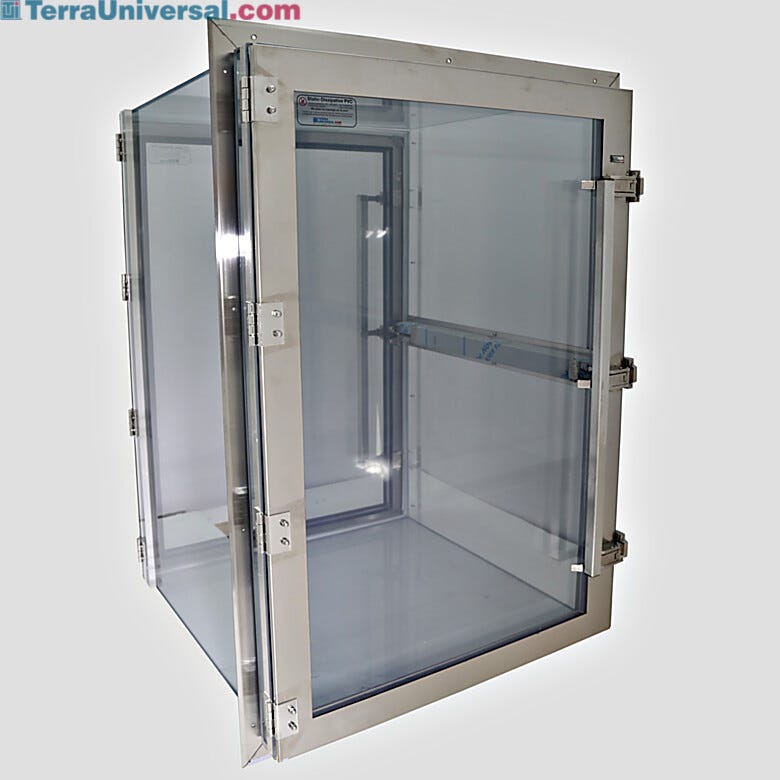 General use pass-through with mechanical interlock, transparent SD PVC window, and stainless steel wall-mounting brackets | 6704-99C displayed