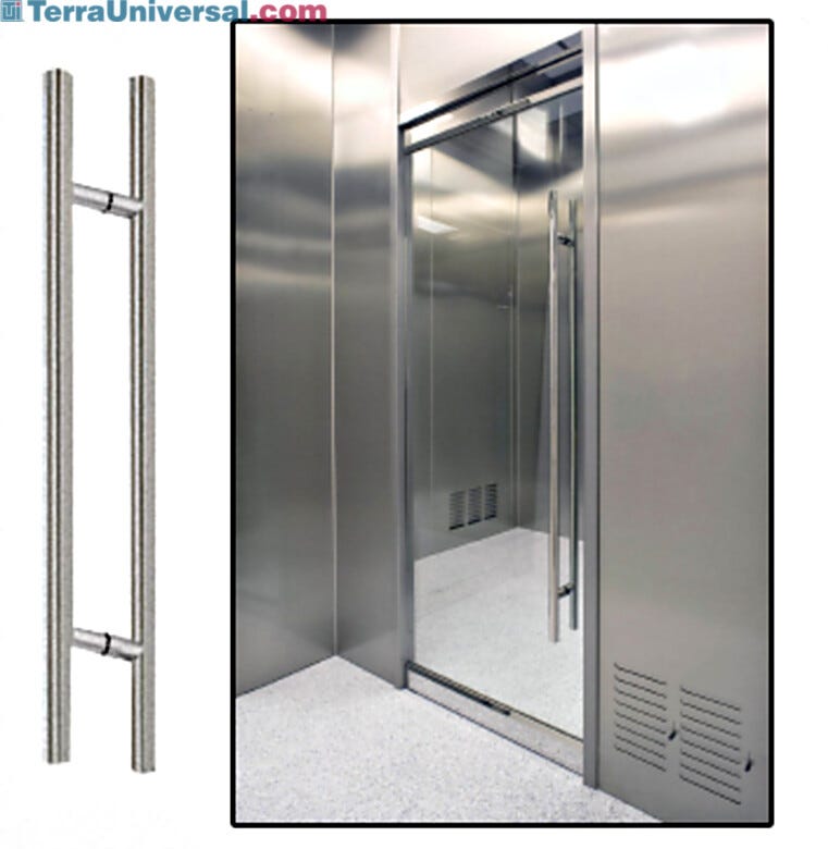 Brushed stainless steel pull handles provide a modern, showroom finish; additional sizes available from 24