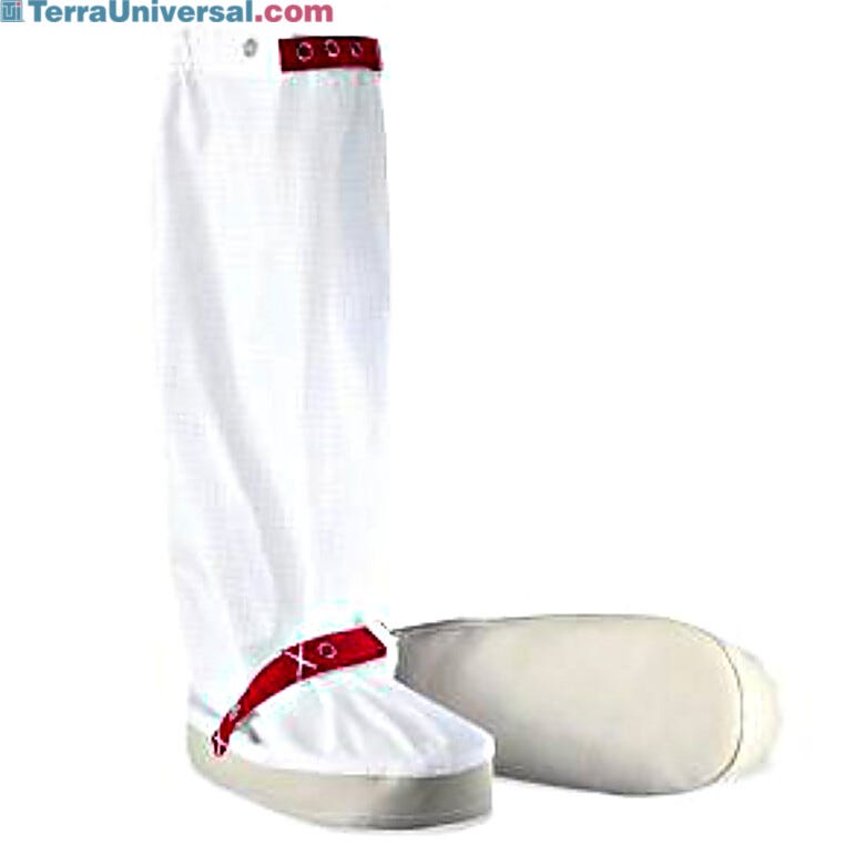 Uniform Technology's cleanroom boots shown with red straps