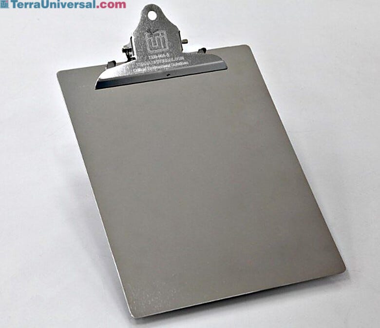 Stainless steel BioSafe® cleanroom clipboard | 1350-00A-2 displayed