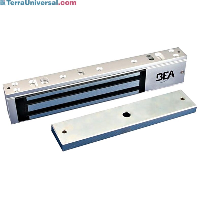 Electromagnetic lock with 600lb holding capacity installs above door; connects to door interlocking module and engages when a dependent door opens  |  5050-55 displayed
