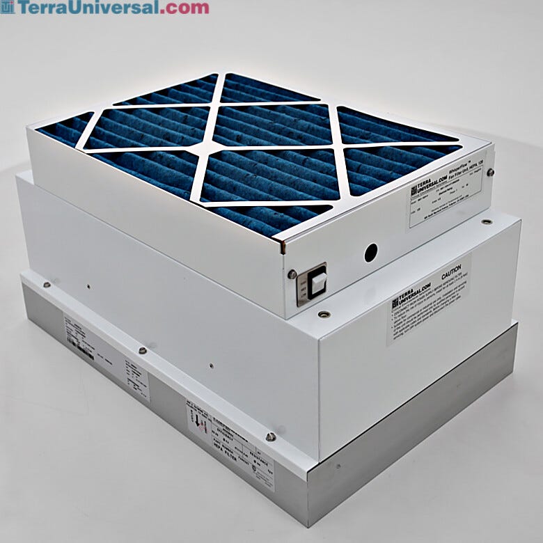 WhisperFlow® HEPA Fan Filter Unit designed for narrow hoods and other enclosure, 16