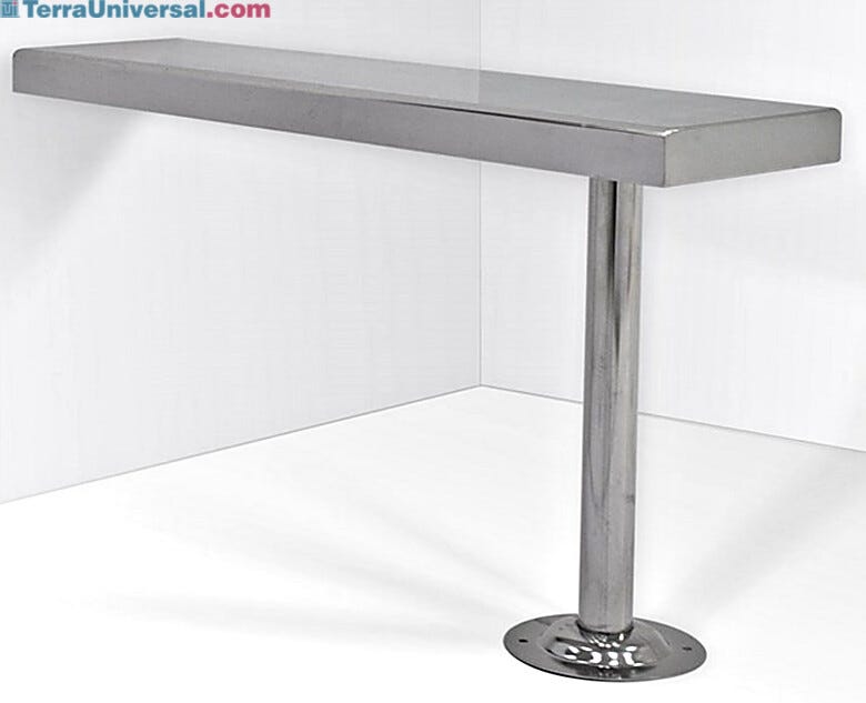 Floor Mounted Solid Top With Cylindrical Base for Wall Attachment | 1530-45-2 displayed