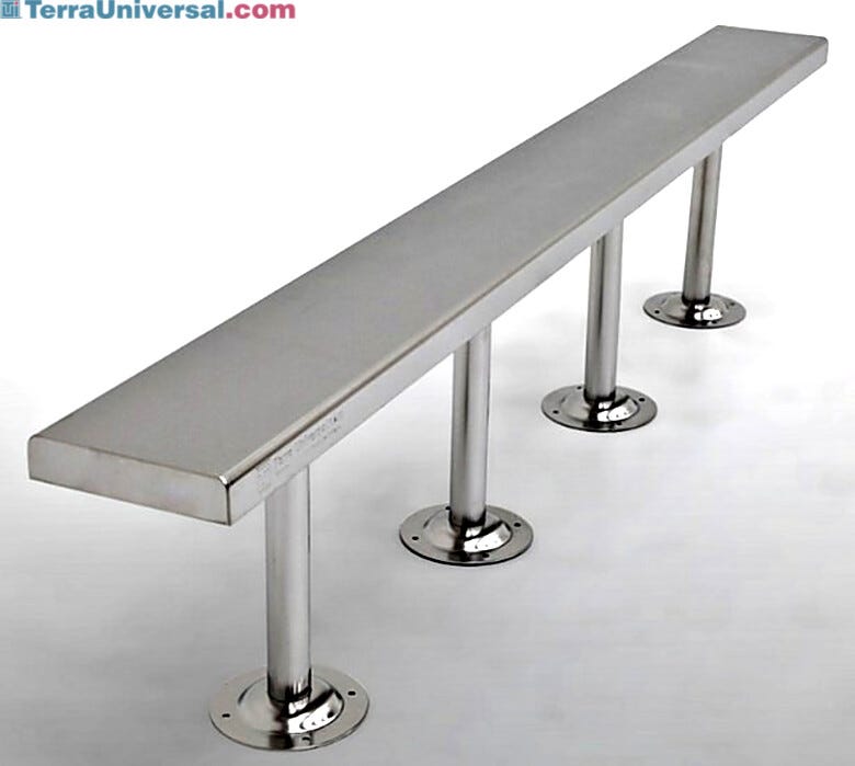 Solid Top Gowning Bench | 1530-19-2 displayed