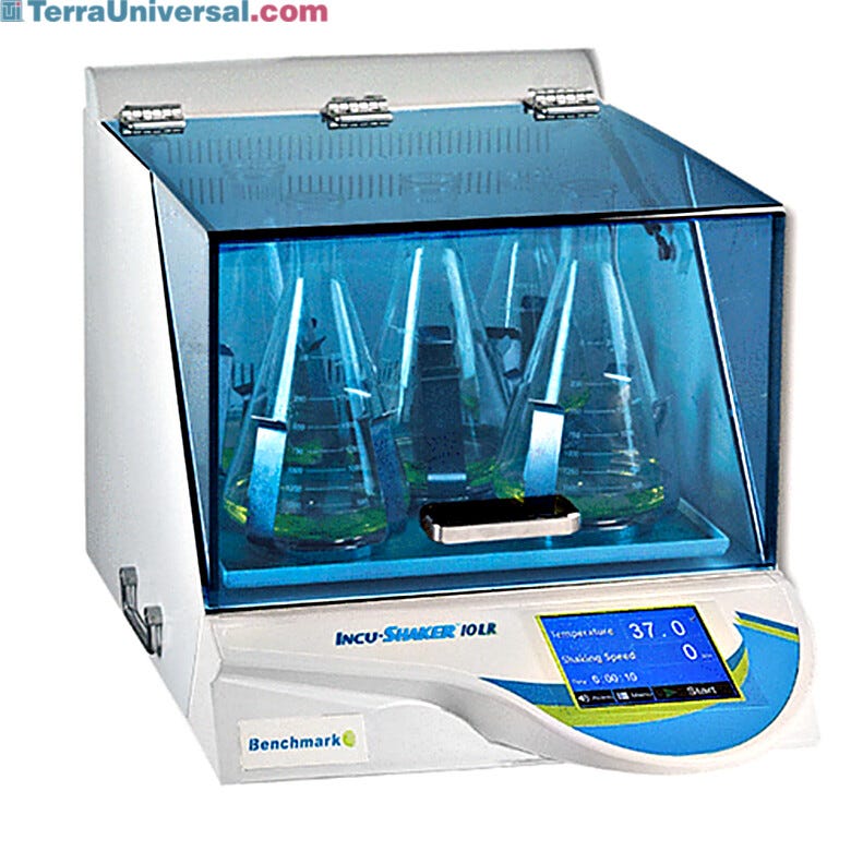 Incu-Shaker 10LR Refrigerated Shaking Incubators by Benchmark Scientific includes a non-slip rubber mat platform and holds temperatures