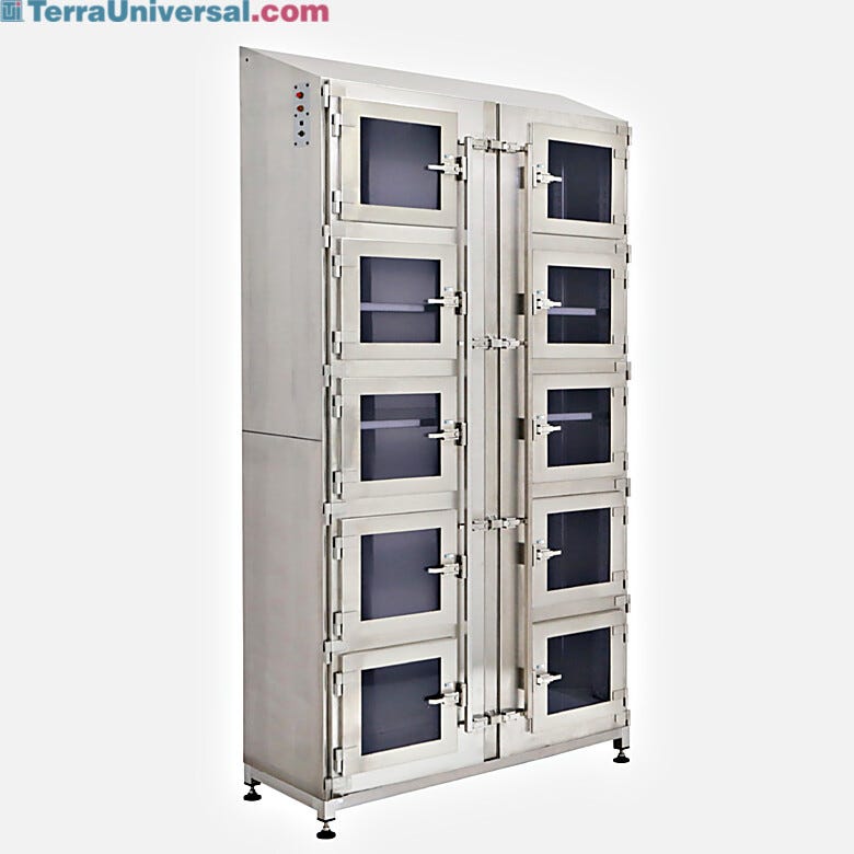 Ten Chamber Storage Cabinet with adjustable shelves and door-in-door features.  |  1990-24A displayed