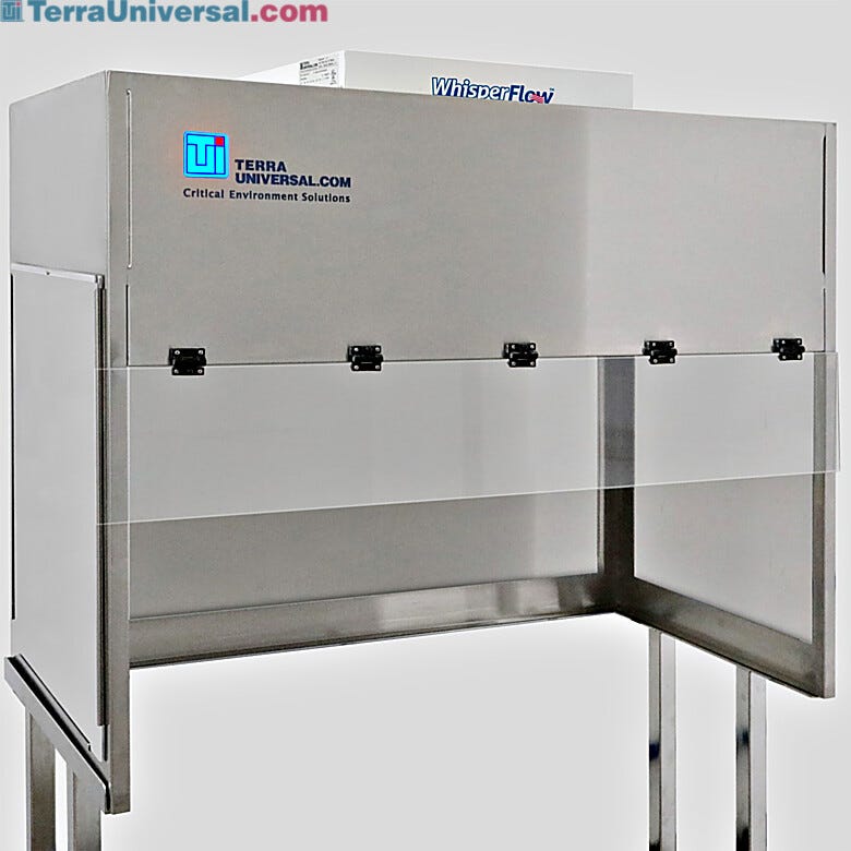 Stainless steel panels provide a durable, non-shedding, and easily sanitizable enclosure for the laminar flow hood. The corrosion-resistant stainless steel is i | 2001-71 displayed