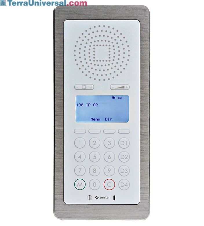 Flush-mount Intercom system with large backlit display features totally flat, waterproof faceplate, with no holes to minimize bacteria accumulation. | 6711-11 displayed