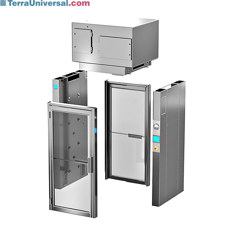 Knock-Down Air Showers are disassembled into sections for installation in areas with limited access due to small doorways or narrow hallways | 6010-14-KD displayed