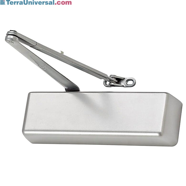 Built to handle the busiest entryways, the arm door closer combines heavy-duty reliability with a long-lasting aluminum finish for enduring performance  |  5050-00 displayed