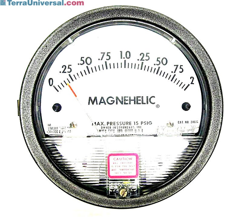 Magnehelic differential pressure gauge, 0