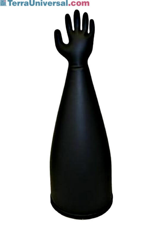 Sleeves and glove combination, fabricated of heavy duty chemical-resistant neoprene  |  1689-02 displayed