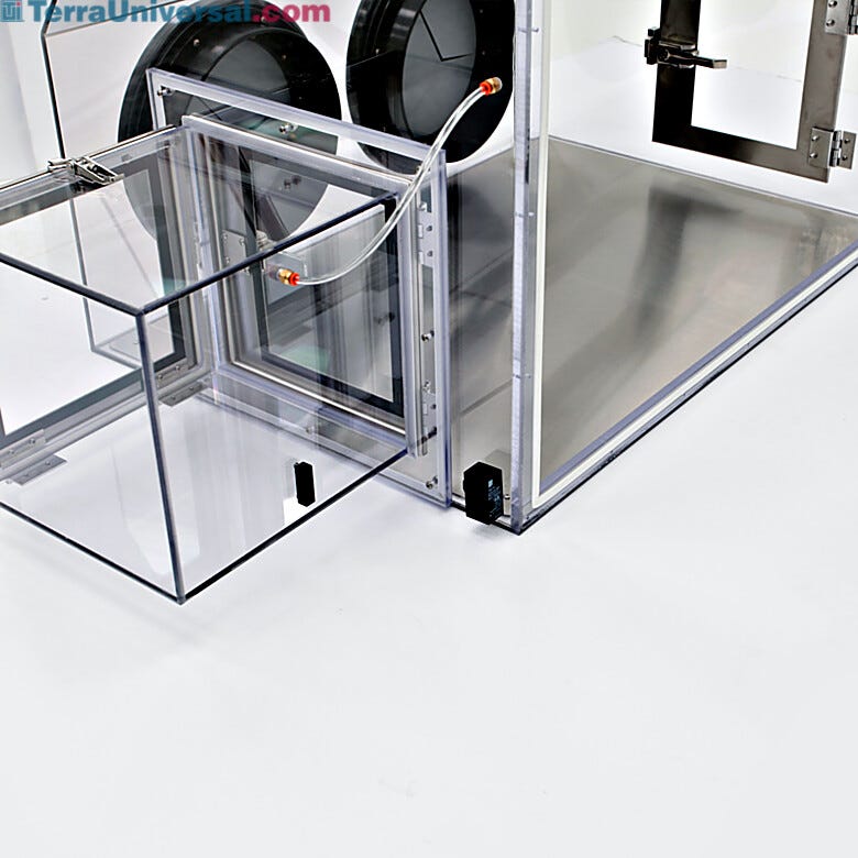 Stainless steel surface mounts inside a plastic glovebox; simplifies cleaning, extends service life; protects from scratches and heavy impacts of dropped items