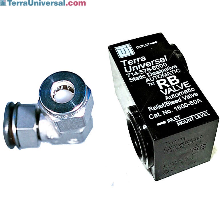 Continuously bleeds off excess internal gas to maintain a safe positive pressure inside glove boxes