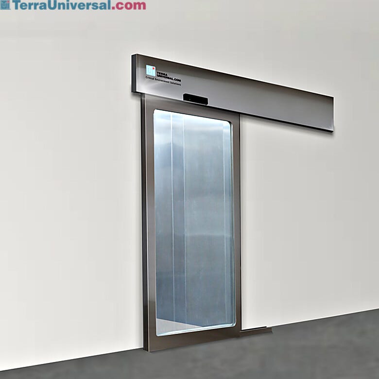 Stainless steel full view right sliding pre-hung automatic door  |  5556-18-RS displayed