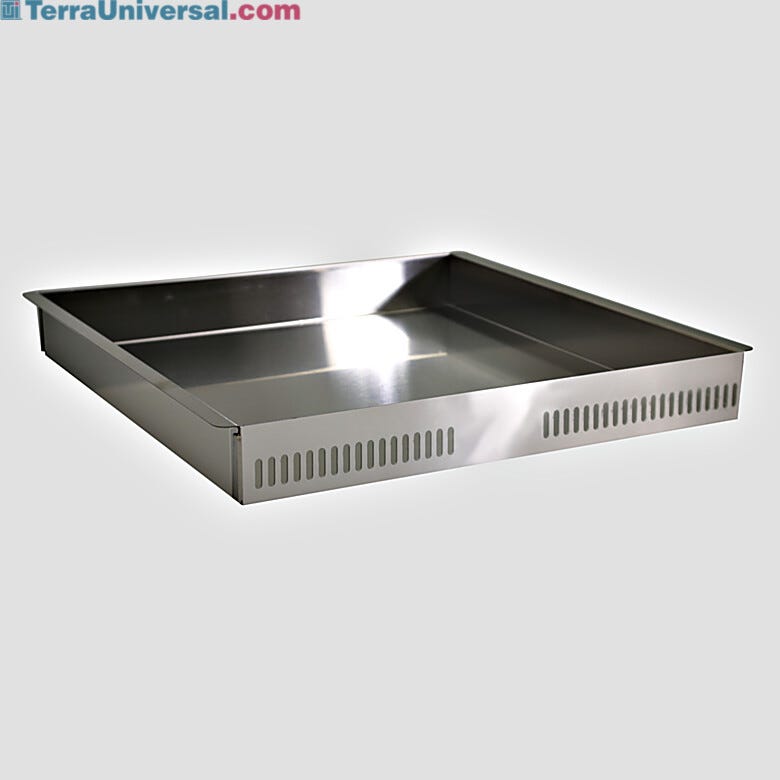 304 Stainless steel solid-bottom tray with extra depth for desiccators 21.3