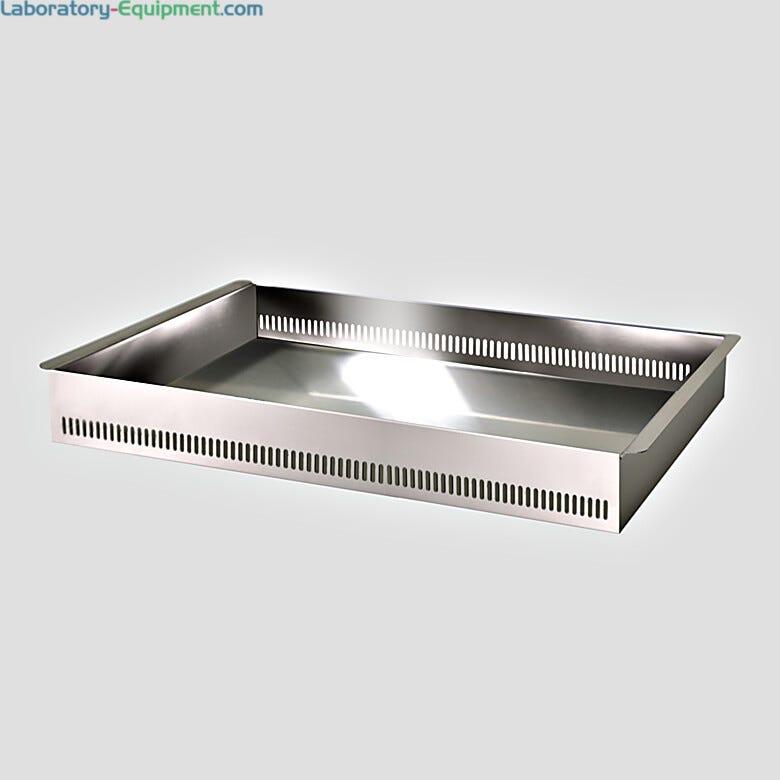 304 Stainless steel solid-bottom tray with extra depth for desiccators 21.3
