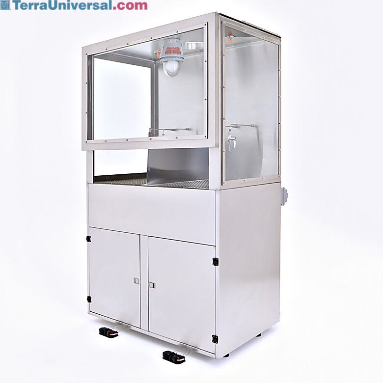 Stainless steel wet cleaning station with explosion-proof light, 48
