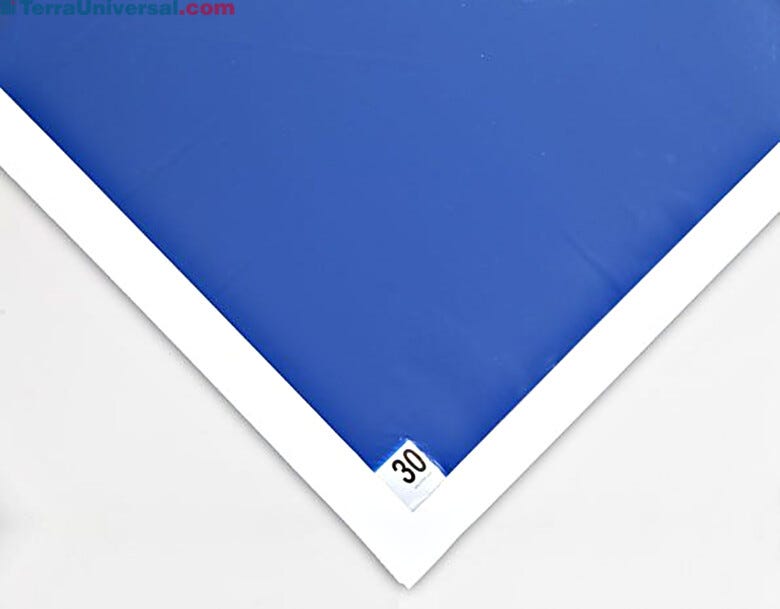 Valutek sticky mats use multi-layered clean-film, water-based acrylic adhesive to eliminate sources of outgassing