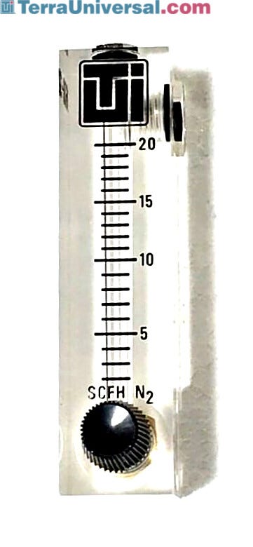 Acrylic flow meter, valve-2-20SCFH | 1600-32 displayed