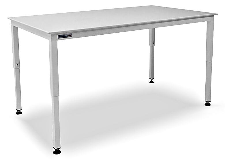 Polypropylene top resists a broad range of chemicals, including most acids. Powder-coated steel base includes telescoping legs  |  1522-00 displayed