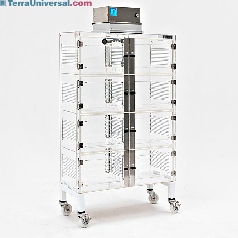 These Laminar Flow Cabinets are ideal for curing, drying , transporting and storing sensitive components such as optical assemblies and tools | 9700-PP-01 displayed