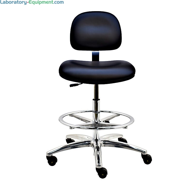 Vinyl conductive chair with rubber edge banding on seat