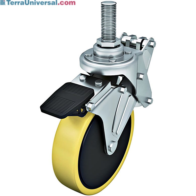 Screw-in stem allows for easy application, while foot brakes effectively stop movement | 2807-80 displayed