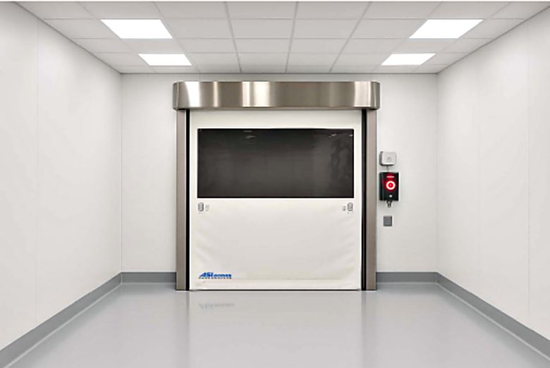 Customizable high-speed roll-up door with vinyl fabric curtain & corrosion-resistant frame | 6710-53B displayed