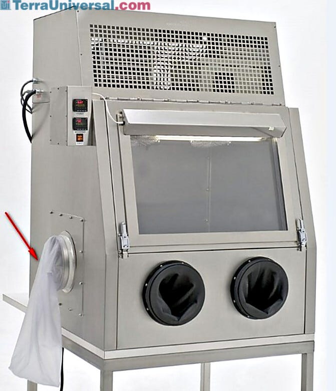Waste bags, shown on the left side of this glovebox. | 1694-44 displayed