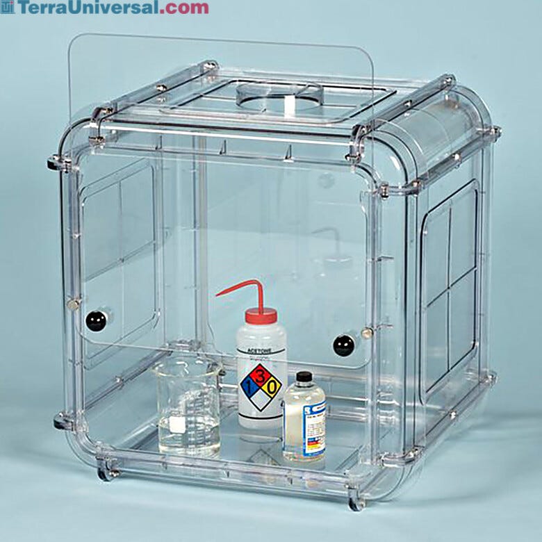 The 1x1 Bel-Art Clear View Fume Hoods are compact and extremely easy to set up, only requiring connection to an existing exhaust system | 3308-23 displayed