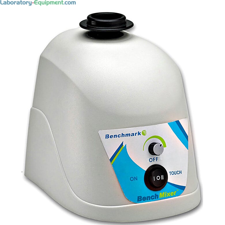 Benchmark Scientific’s BenchMixer™ features low-vibration, powerful vortexing of tubes up to 50mL, with variable speed control up to 3200 rpm