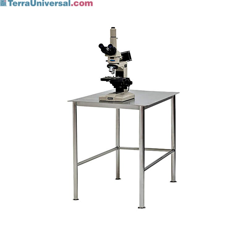 BioSafe® stainless steel workstation with round tube legs and 5mm solid top worksurface | 9605-58 displayed