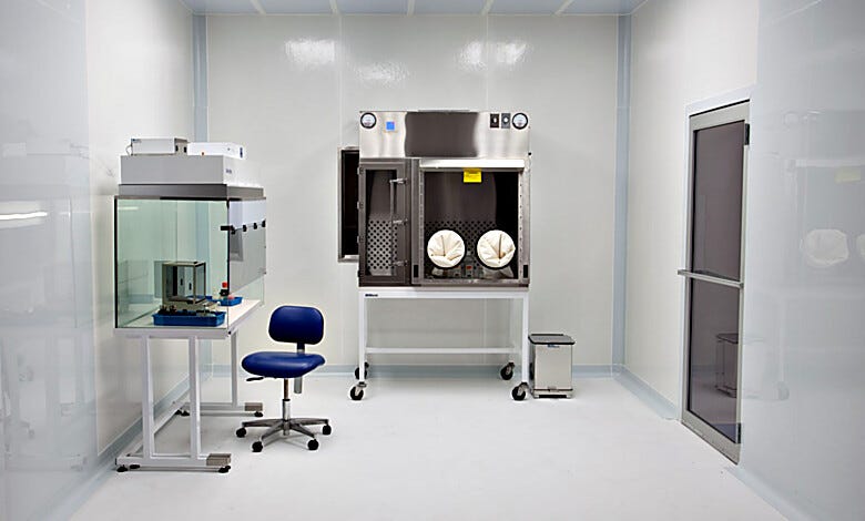 Office space converted to an ISO 7 cleanroom