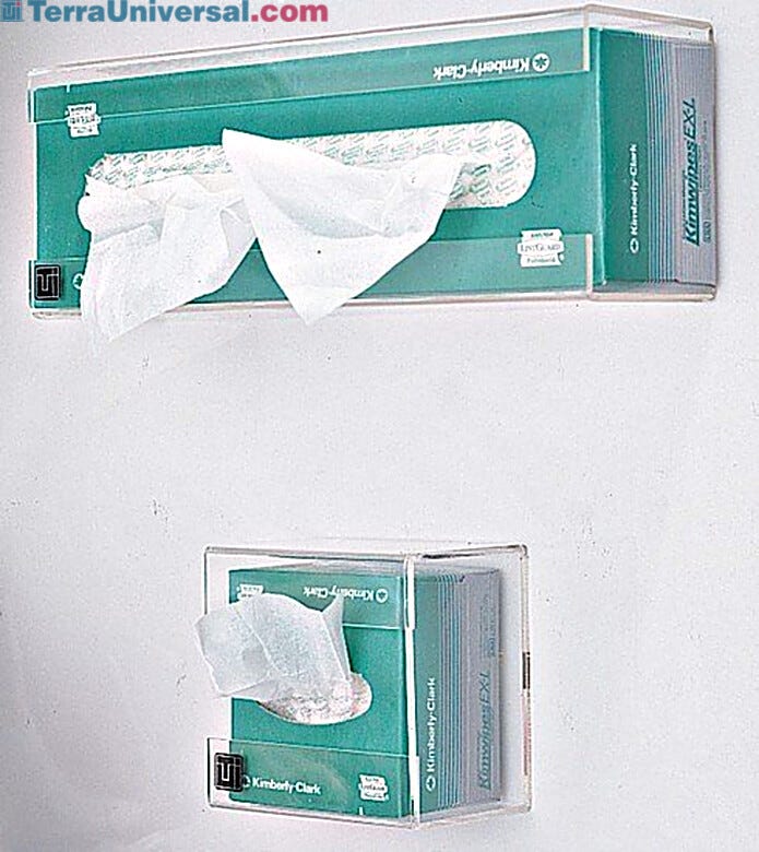 Cleanroom Medium Garment Storage Tissue Box Holders Shown in different Sizes  |  4005-54 displayed