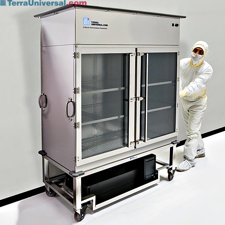 PureFlow Laminar Transport Cart system provides an uninterrupted vertical laminar flow of HEPA-filtered air in the storage area  |  1529-68 displayed