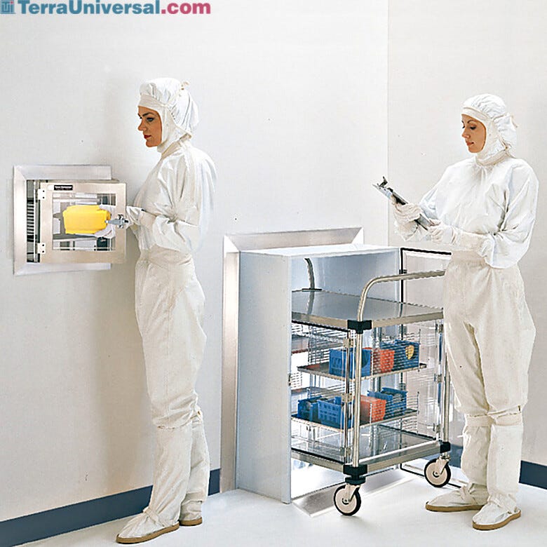 General-use pass through chambers include mechanical interlocks and stainless steel-reinforced doors | 1993-12D displayed