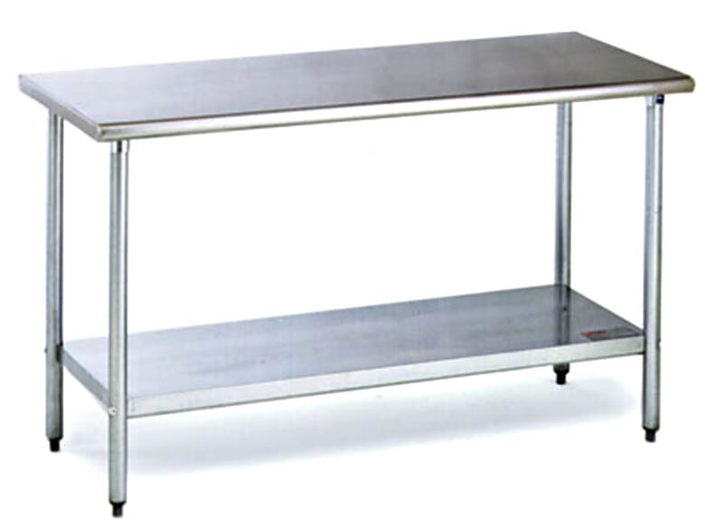 Stainless steel laboratory table with stainless steel top and undershelf, galvanized steel legs  |  1373-19 displayed