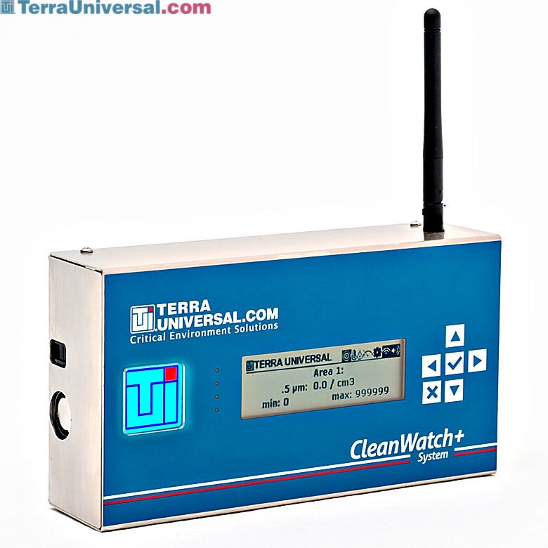 Monitors airborne particles and differential pressure in cleanroom zones  |  6607-14 displayed