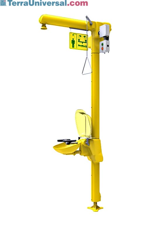 Combination shower and eye/face wash unit used for setting where temperatures fall below freezing  |  1532-PP-03 displayed