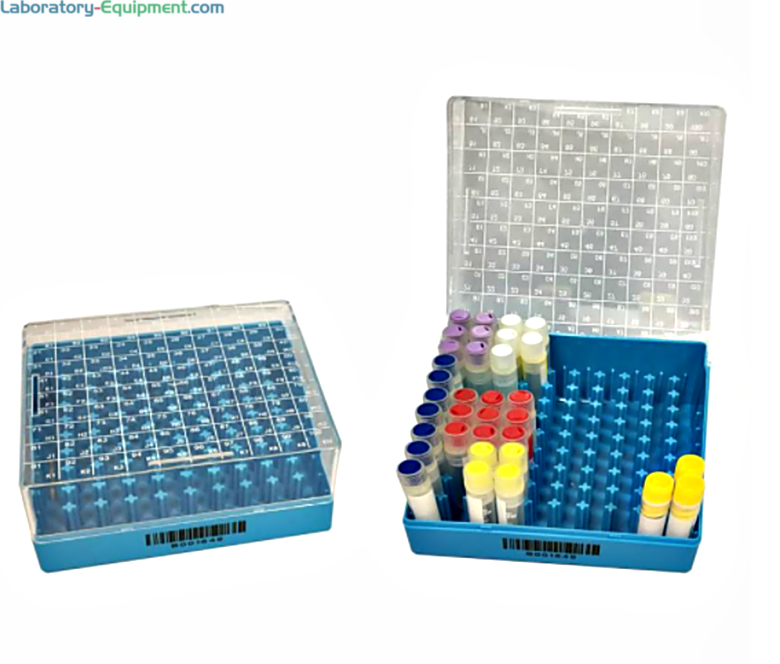 Fully autoclavable cryogenic storage box with hinged lid by MTC Bio