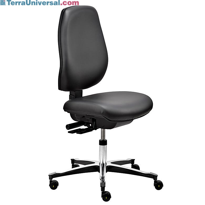 Tall-backed ESD cleanroom desk chair on rollers with adjustable height | 1012-14 displayed