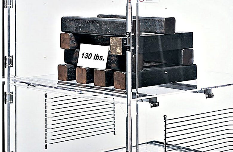 Shelf supports ensure that this plastic chamber holds weight  |  2200-21 displayed