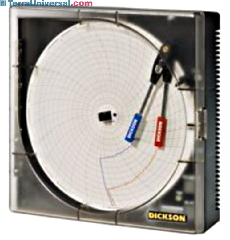 Designed with a compact and rugged enclosure, this chart recorder provides accurate record for temperature, humidity, and dew point  |  4801-66 displayed