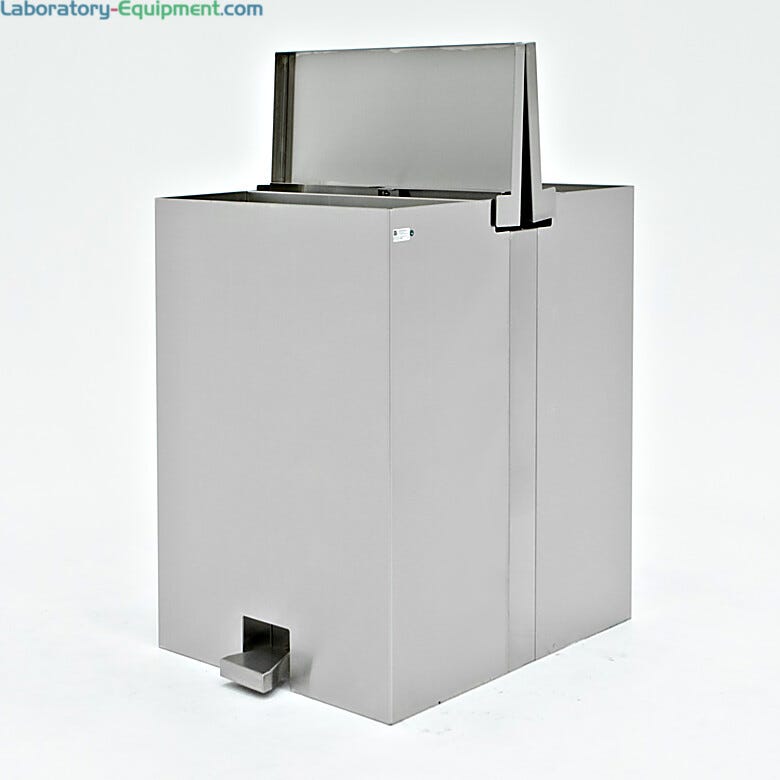 BioSafe® Double-Sided Cleanroom Garment Hamper with two compartments and hands-free foot pedals; 30